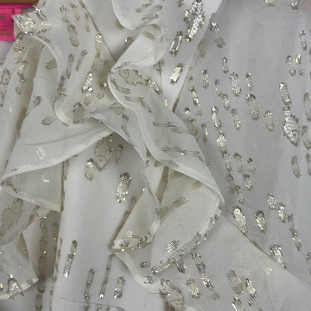 Lilly Pulitzer Belle Silk Dress. Coconut w Metallic. Size 6. - Picture 7 of 12